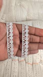 ริบบิ้นตกแต่งผ้าฝ้ายสีเบจลายดอกไม้ถักโครเชต์หรูหรา กว้าง 50 มม. นุ่ม ทนทาน เป็นมิตรกับสิ่งแวดล้อม ซักได้ เหมาะสำหรับงานตัดเย็บเสื้อผ้าและงานฝีมือ - Product Image 2