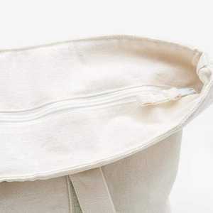 Sac fourre-tout personnalisé avec logo, réutilisable pour les courses, sac de transport quotidien, sac de plage en toile de coton robuste avec fermeture éclair - Product Image 3