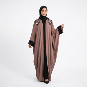 Prix de gros Nouvelle Abaya modeste en mousseline unie simple, Robe islamique de soirée/cérémonie pour femmes musulmanes, Taille personnalisée - Product Image 1