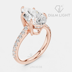 3.30CT Pear Cut Lab Grown Diamond Engagement Anniversary <b>Ring</b> in 14K White Gold F+ Color VS+ Clarity Pave <b>Ring</b> IGI Certified - Product Image 6