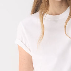 T-shirt Oversize Femme Tendance Street Style Épaules Tombantes Coupe Ample Décontractée Vêtement d'Été Mode Commande en Gros Design Couleur Unie - Product Image 3