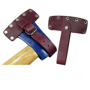 Leather Axe Sheath With <b>Belt</b> Loop For Camping Outdoor Use <b>Red</b> Color - Product Image 1