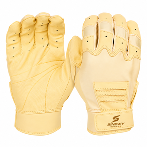 Gants de frappe de baseball en cuir beige SINEWY SPORTS, respirants, à enfiler, unisexes, pour adultes, pour l'entraînement - Product Image 4