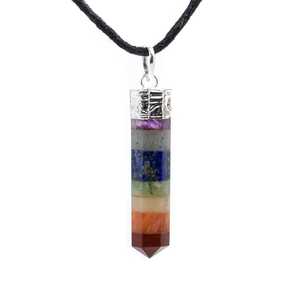 Colgante de lápiz con los siete chakras, piedra preciosa de ágata Mirani, decoración para el hogar y regalo con temática de hadas - Product Image 2