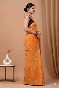 Soft Finish Chanderi Silk <b>Saree</b> with Minimalistic Design - Product Image 3