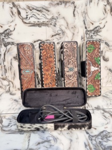 Estuche de Viaje de Cuero Repujado a Mano de Alta Calidad, Resistente al Calor, para Plancha y Rizador de Pelo, Organizador Perfecto para Herramientas de Peluquería - Product Image 6