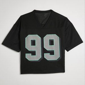 Camiseta de Fútbol de Malla Negra para Hombre con Número 13 y Diseño de Estrella, Manga Corta, Cuello en V, Estilo Deportivo, Corte Holgado - Product Image 4