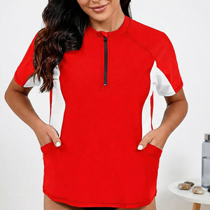 Camiseta Deportiva de Manga Larga para Mujer, Negra, Transpirable, Ecológica, con Cierre Frontal y Bolsillos Laterales, de Secado Rápido, en Poliéster - Product Image 6