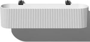 Jardinière moderne Art Déco biodégradable légère et durable en résine avec trou de drainage et supports en acier galvanisé - Product Image 1