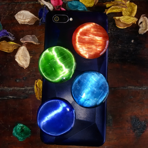 Support de téléphone élégant en pierre Monalisa, finition lisse, accessoire pour téléphone |   Poignée en pierre précieuse naturelle |   Support de téléphone portable tendance |   Style artisanal - Product Image 2