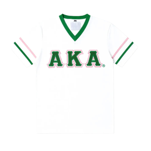 Camiseta de Jersey de Alta Calidad para Mujer con Apliques de Letras, Bordado de Doble Costura, Cuello en V, Informal, de Algodón, a la Moda - Product Image 1