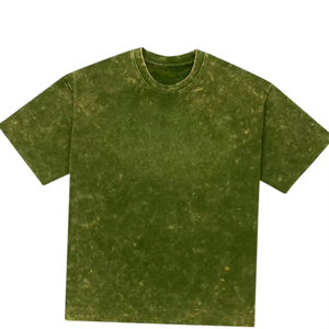 Camiseta Personalizada con Lavado Ácido, 100% Algodón, Estilo Vintage, Lavado Ácido Mineral, Cuello Redondo, Corte Holgado - Product Image 1