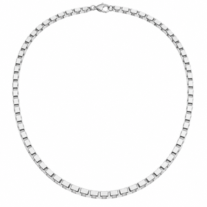 Collier chaîne maille forçat 5 mm en argent sterling 925 plaqué rhodium, 22 pouces, unisexe, vente en gros - Product Image 1