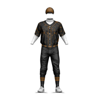 Vêtements de sport, uniforme de baseball, nouveau design, 100% polyester, respirant, personnalisé, pour adultes, hommes, noir et violet