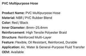 KARYON PVC Multipurpose <b>Hose</b> 8-25.4mm Oil Resistant Reinforced Air Water Fluid Transfer Tube for Workshop Factory Supply - Product Image 6