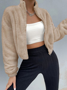 Chaqueta de Forro Polar Transpirable para Mujer, Talla Grande, con Cierre de Cremallera y Bolsillos, Ligera y Suave, para Senderismo en Invierno - Product Image 4