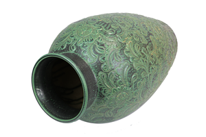 Home Hotel Decor Floor <b>Vase</b> <b>Ceramic</b> <b>Vases</b> Imitative-antique <b>Ceramic</b> <b>Vase</b> with Brown Chrysanthemum Patterns Blue Glaze - Product Image 4