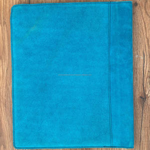 Classeur Compendium en cuir suédé turquoise personnalisé nouveau classeur en cuir véritable avec fermeture éclair A4 organisateur de documents scolaires - Product Image 5