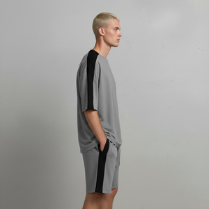Men's Stylish Two-Piece Set Thermal Quick-Dry 100% Cotton Floral Short Sleeve <b>T</b>-<b>Shirt</b> Summer Casual Shorts Sports Wear - Product Image 3