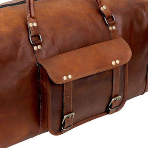 Bolsa de Viaje de Cuero Genuino para Hombre, Estilo Casual y de Lujo, Impermeable, para Fin de Semana, con Forro de Poliéster y Cierre, Idea de Regalo Perfecta - Product Image 5