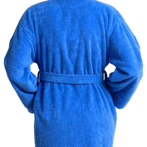 Peignoir d'hiver de luxe pour homme, en peluche moelleuse, à capuche, couleur unie, 100 % coton, absorbant, chaud, vêtement d'intérieur - Product Image 5
