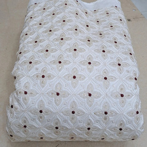 SQ <b>embroidery</b> fabric beaded fabric silk chiffon <b>embroidery</b> fabric evening gown <b>material</b> fancy textile wholesale export supply eu - Product Image 4