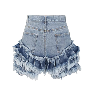 Shorts de Mezclilla para Mujer, Cintura Alta, Estilo Casual, Primavera-Verano, Nueva Colección, con Decoración Rasgada - Product Image 5