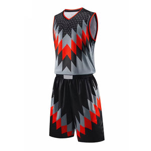 Uniforme de basketball respirant personnalisé par sublimation, grande taille, anti-transpiration, antibactérien, sans manches, professionnel, 100% - Product Image 2