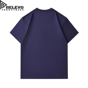 T-shirt en jersey tricoté imprimé décontracté à manches courtes et col rond pour homme Relevo Industries, 100 % coton blanc, coupe classique, 240 g - Product Image 4