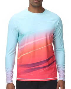 เสื้อตกปลาแขนยาวสำหรับผู้ชาย เสื้อเชิ้ตสีไล่ระดับ UPF 50 ป้องกันรังสียูวี ระบายอากาศได้ดี ชุดตกปลา เสื้อผ้ากีฬากลางแจ้ง - Product Image 1