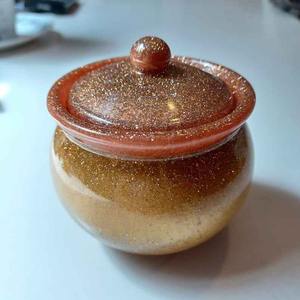 Pot décoratif en résine haut de gamme avec couvercle, fait main, pour rangement cuisine, salle de bain, bonbons, thé, café, organisateur domestique - Product Image 4