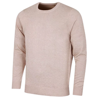 Pull en maille à col rond pour homme, manches longues, uni, doux, chaud, décontracté, hiver, personnalisé, 100% coton, coupe classique, léger