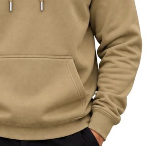 <b>Mens</b> Khaki Pullover Hoodie <b>Long</b> <b>Sleeve</b> Casual Sweatshirt Custom Logo Streetwear Sportswear <b>Top</b> Shoukat Apparel Manufacturer - Product Image 6