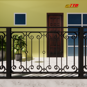 Rampe de balcon en fer forgé de qualité supérieure pour balcons extérieurs avec un design artistique et un style de rampe en fer élégant - Product Image 2