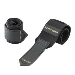 Bandes de poignet personnalisées en caoutchouc souple avec logo pour l'haltérophilie, la musculation et la protection des poignets lors des soulevés de terre, respirantes, professionnelles, plus épaisses, avec boucle auto-agrippante - Product Image 1