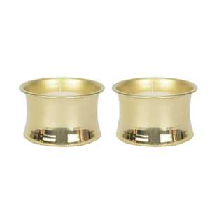 Juego de 2 Portavelas de Hierro Forjado Ember, Duraderos y Ecológicos, Acabado Martillado en Cobre Dorado, Estilo Cuenco Decorativo para el Hogar - Product Image 2