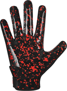 Pink Full Finger American Football Sports Gloves Hand Grips Rhinestone Print Non-Slip PU Silicone Glitter Material <b>Hook</b> Loop - Product Image 6