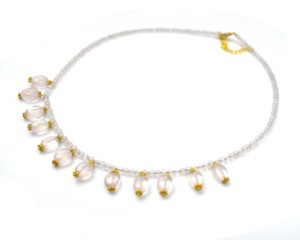 Collier bohème plaqué or 18 carats avec perles de culture d'eau douce taille émeraude et serti clos, ovale, pour femme, mariage, fiançailles, usage quotidien - Product Image 1
