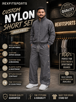 REXFIT SPORTS 2026 Survêtement en nylon personnalisé pour homme, veste zippée intégrale, pantalon de jogging à boutons-pression, vêtements de sport légers, streetwear