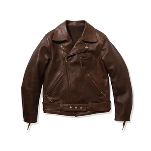 Custom Vintage Brown Genuine Cowhide Leather Waterproof Windproof <b>Biker</b> <b>Jacket</b> for Men Premium OEM ODM Manufacturer - Product Image 1