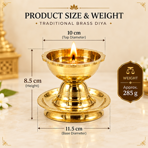 Polished Brass <b>Table</b> Diya Oil <b>Lamp</b> Traditional Pooja Deepak for Home Temple Decor Diwali Festival Gifting Puja Diya Wholesale - Product Image 3
