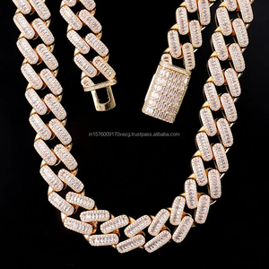 10mm Thick Lab Grown Diamond 925 Sterling Silver Cuban <b>Chain</b> Rose Gold Plated <b>Iced</b> <b>Out</b> Miami Necklace - Product Image 2