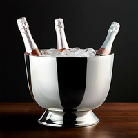 Base de refroidissement pour bouteilles de vin et de bière en acier inoxydable, design classique à motif floral, capacité 5L, fournie directement par l'usine