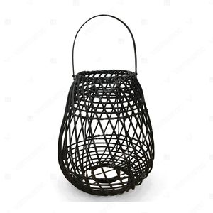 Vietrustic - Elegante Farol de Jardín, Portavelas de Vidrio, Farol de Bambú y Ratán, Portavelas de Mimbre - Product Image 3