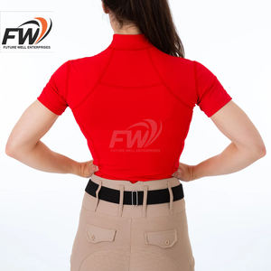 Camisa de competición ecuestre para mujer, tipo polo de manga corta, para competición, estilo pantalón de montar. - Product Image 4