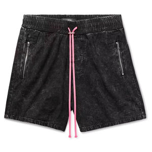 Shorts d'été 2026 de haute qualité pour hommes, 100% coton, personnalisables, style vintage déchiré, séchage rapide, pour le sport et le jogging - Product Image 1