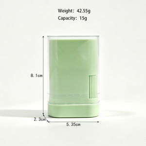 Tube de baume carré en plastique avec bouchon à clapet, sérigraphié rose et vert, emballage cosmétique anti-fuite pour déodorant - Product Image 4