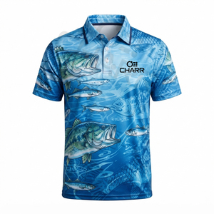 T-shirt de pêche pour hommes avec poche, logo personnalisé, manches longues, protection UV, séchage rapide, respirant, vente en gros - Product Image 1