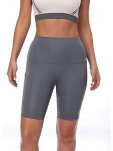 Shorts de sport pour femmes de haute qualité, shorts de compression pour la gym et le yoga, shorts unis pour filles - Product Image 5