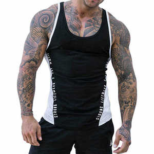 Camiseta sin mangas de verano personalizada para hombre, de punto, informal, para gimnasio, chaleco de entrenamiento muscular, bordado, 100% algodón para culturismo - Product Image 1